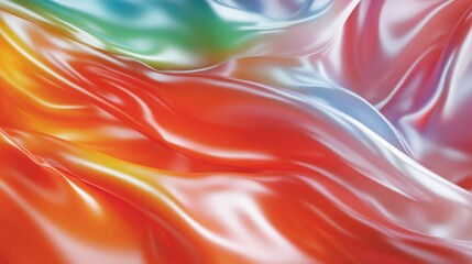 Poster - A vibrant image featuring the smooth, colorful flow of silk fabric in motion, represented with striking colors and fluidity evoking creativity and freedom.