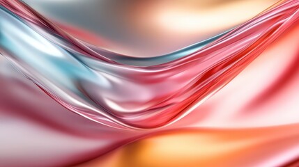 Poster - A serene depiction of flowing silk in pastel shades of pink and blue, styled artistically to represent elegance, peace, and a modern sense of beauty.