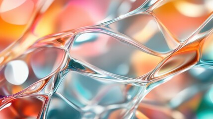 Poster - An intricate and colorful mesh-like structure reflecting light, creating an abstract appearance that suggests creativity, complexity, and modern artistic vision.