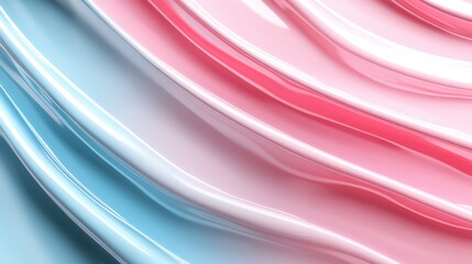 Poster - This image displays beautifully blended pastel pink and blue textures, creating a soothing wave-like motion that conveys a sense of calm and fluidity in the abstract art.