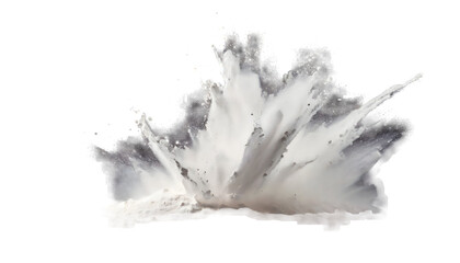 Wall Mural - White powder Splash on a white isolated background. Generative AI.