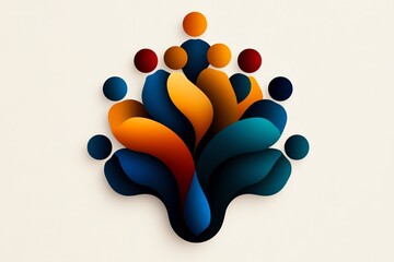 Poster - Minimalist icon of a group of young professionals, with simple lines and muted tones representing the collaboration and energy of tomorrowâ€™s leaders