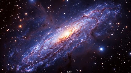 Wall Mural - a stunning view of the andromeda galaxy showcasing its spiral arms and bright central core