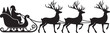 © Mohaiminul - group of christmas reindeer with sleigh silhouette vector art illustration