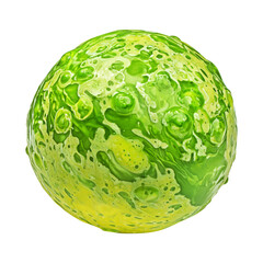 Wall Mural - a green slime planet isolated on transparent background.