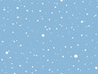 © Svetlana - Snow Flakes background. Cold Snowy winter Holiday Background. White falling random flake on Blue. Simple Natural snowfall texture. Vector illustration. Dotted pattern for Package wallpaper design