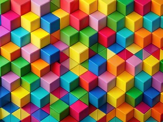 Aufkleber - abstract geometric block pattern in vibrant colors for modern design and background applications
