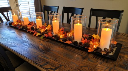 Sticker - Acorn basket with pumpkins, pine cones