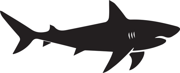 Canvas Print - Shark silhouette vector EPS