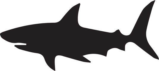 Canvas Print - Shark silhouette vector EPS