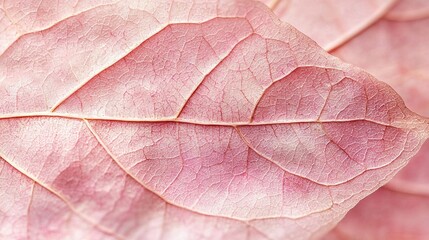 Wall Mural -   A close-up of a pink leaf's delicate, thin, leaf-like structure is evident in this image