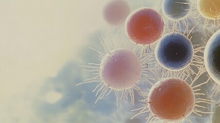 Wall Mural - microscopic view of cells - biological research image