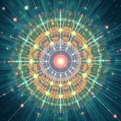 Wall Mural - radiant cosmic kaleidoscope mandala