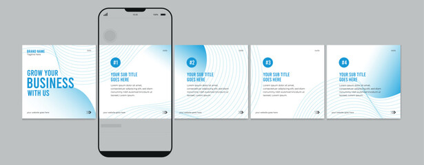 business carousel post template for advertising, set of carousel post for instagram and linkedin, ed