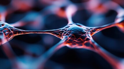 Poster - An intricate network of neurons showcasing vibrant connections, representing the complexity of neural communication and cognitive processes in the brain.