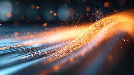 Poster - Digital sparks swirl vibrantly across a dark backdrop, symbolizing innovation and dynamic energy, representing the fast-paced progress in digital technology and business.