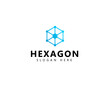 © ikhwan - Hexagon cube connection vector logo design with modern, simple, clean and abstract style.