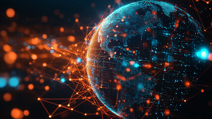 Poster - global internet technology concept background