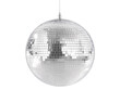 © LUXSTORY - a silver disco ball with a white background
