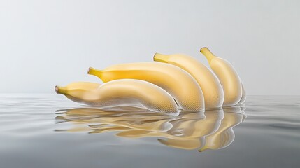 Sticker -  A Group of Bananas on Water