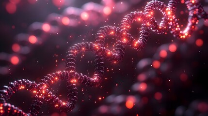 Poster - 3D rendering of a data strand, showcasing intricate connections and flowing lines in a digital format.