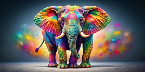 Aufkleber - Creative Elephant Typeface Design Showcasing Unique Typography and Playful Animal Illustration Art