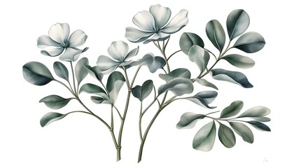 Wall Mural - Elegant vector illustration of a cosmos plant in a pot against a clean white backdrop