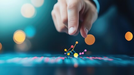 Canvas Print - A close up shot of a hand pointing to a specific data point on a financial statement while reviewing investment portfolios.