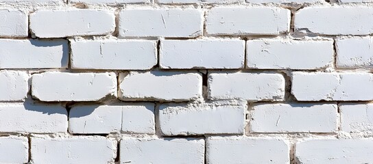 Poster - Background texture of abstract white bricks for web banner with copy space design