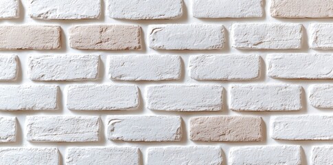 Poster - Stone tile block painted in grey light color wallpaper on white brick wall texture modern interior and exterior.