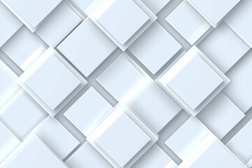 Poster - Gray abstract seamless geometric pattern. Realistic 3D cubes from white paper. Ideal for wallpapers, textiles, fabrics, wrapping paper, backgrounds.