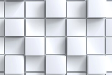 Poster - An abstract seamless geometric pattern in light gray. The texture has an extruded effect to create the illusion of volume, suitable for wallpapers, textiles, fabrics, wrapping paper, or backgrounds.