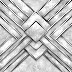 Poster - A gray wallpaper texture with a geometric linear design in metallic silver as the background