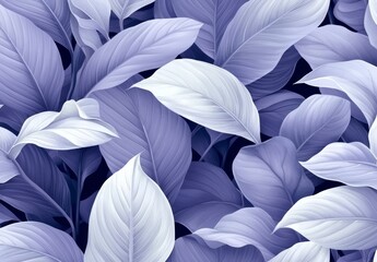 Photo wallpapers with tropical leaves on a grungy blue background. Mural for the walls.