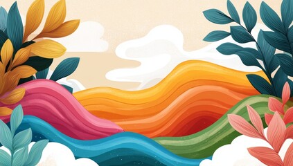 Wall Mural - Background header illustration with organic gradients. Stock