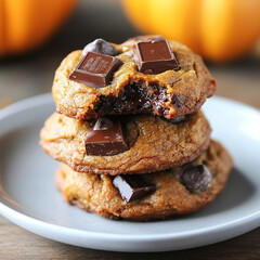 Wall Mural - essence of Chocolate Chip Cookies with pumpkin