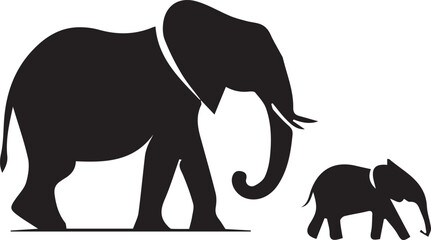 Wall Mural - Elephant silhouette vector EPS SET