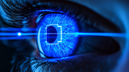Aufkleber - Exploring the intersection of technology and vision through a digitally enhanced human eye