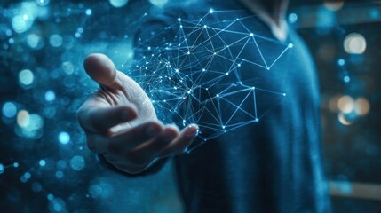 Poster - Person Reaching Out with a Network Connection Graphic