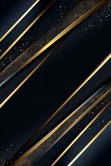 Sticker - Elegant black and gold abstract background with diagonal stripes and sparkling texture