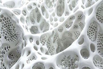 3D render  Abstract white matter geometric pattern background