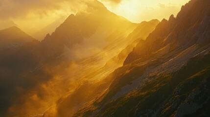 Golden Hour Mountain Landscape