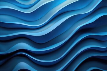 Blue neon color strip wave paper. Abstract texture horizontal background.