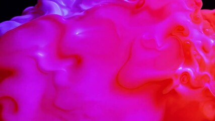 Poster - Green blob transforming and changing colors on a black background. A colorful and abstract concept representing transformation or mutation