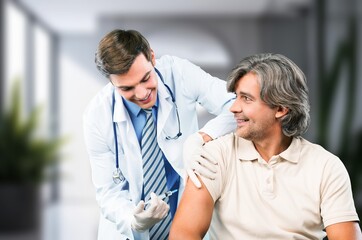 Sticker - Happy doctor consulting patient in hospital