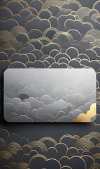 Wall Mural - soft gray cloud design with a stylish gold text frame