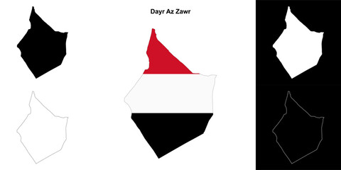 Wall Mural - Dayr Az Zawr governorate outline map set