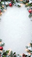 Wall Mural - christmas new year poster and banner greeting card, xmas border frame. christmas background flat lay