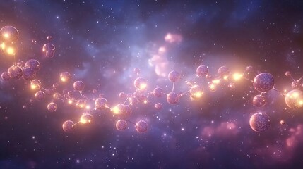 Poster - Cosmic Molecule: Abstract Science Illustration