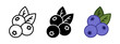 © Chelpanoff - Blueberry icon. Black currant symbol. Bilberry vector illustration. Ripe blue berry sign. Juicy berry pictogram. Healthy nourishment concept.